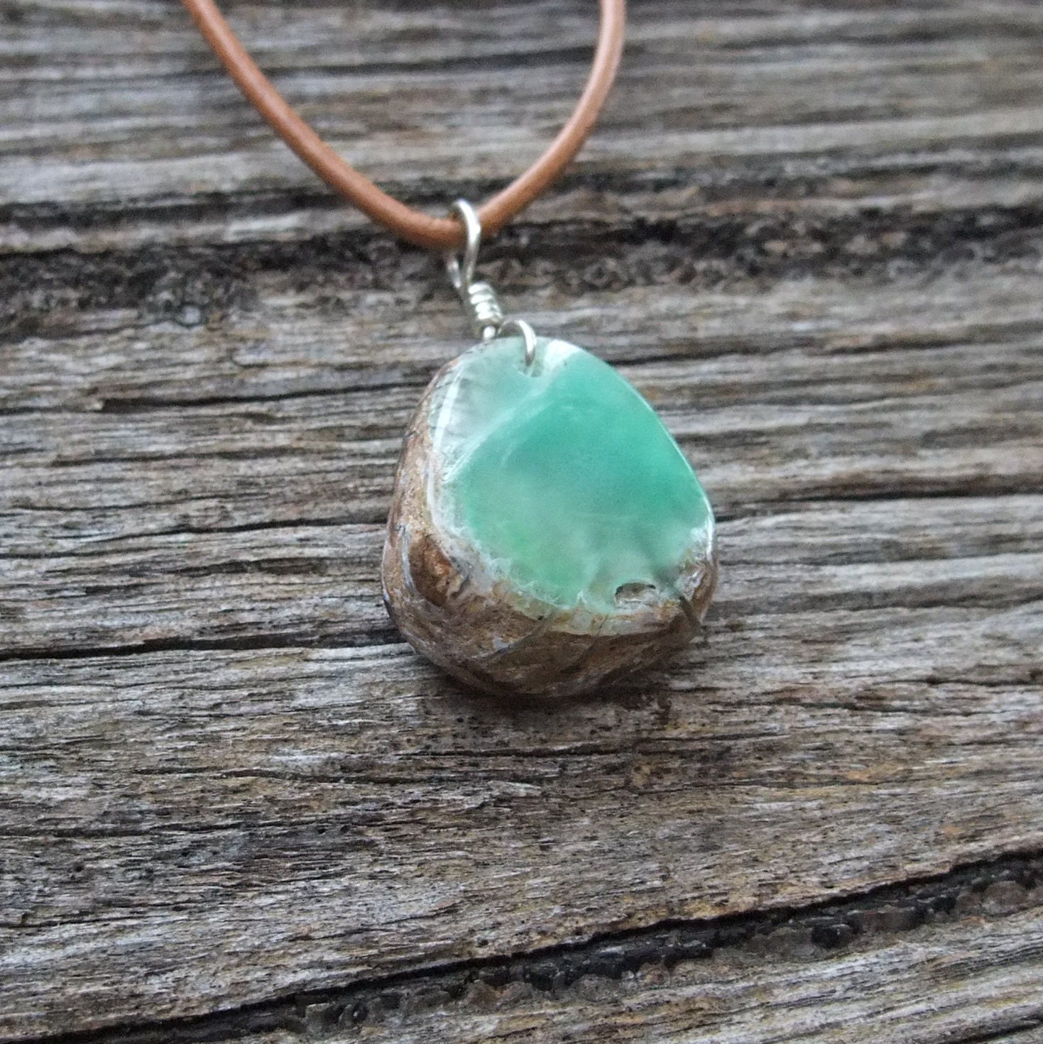 Chrysoprase pendant necklace - handmade Australian & naturally sourced