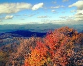 Autumn Ablaze - Fall Foliage North Carolina Photography NC Mountains Jump Off Rock Blue Ridge Smokies Fine Art Print - 8x10 Photograph