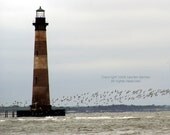 Morris Island Lighthouse - Charleston Photography Nautical Beach  Folly South Carolina SC Fine Art Lustre Print - 8x10 Photograph