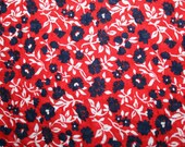 Vintage Calico Seersucker Red White Blue Patriotic