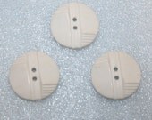 White Vintage Buttons Set of 3 Art Deco