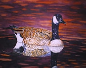 Canada Goose- LONELY- Print From the Original Watercolor by Michael Joe Moore