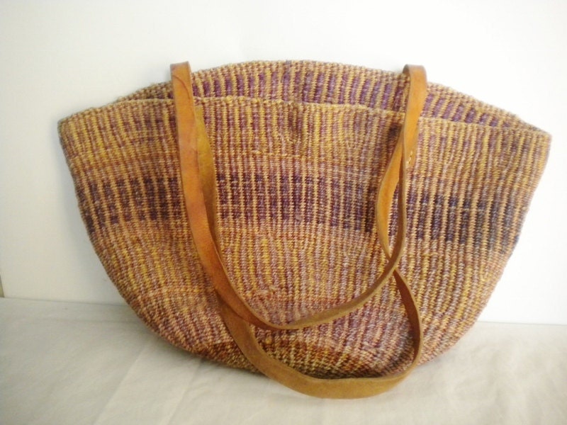 purple straw bag