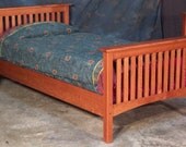 Quartersawn Oak Mission Style Bed