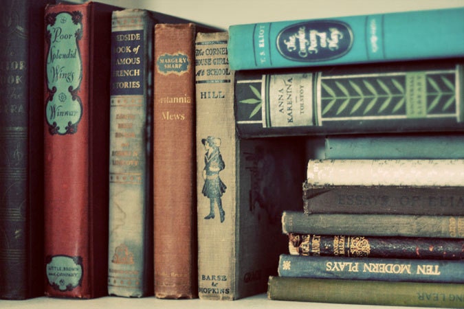 8x12 Photograph, Vintage Book Collection, retro vintage book collection modern photography home decor