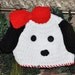 Sweetheart Puppy Dog Beanie with Red Bow