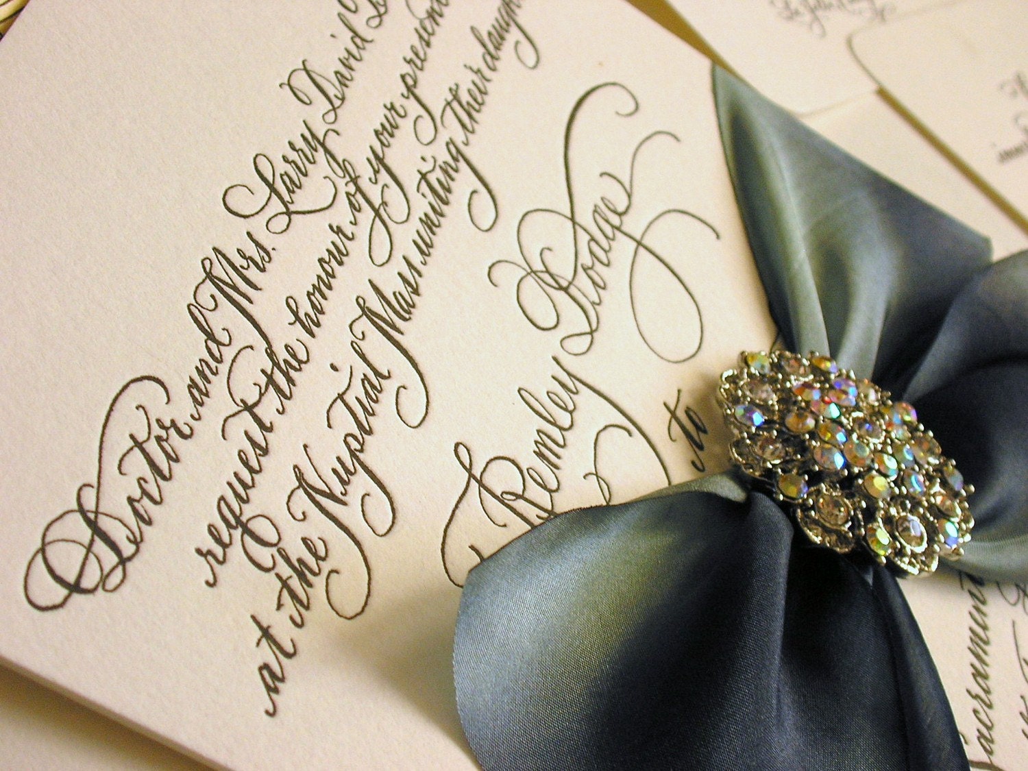 Letterpress Wedding Invitation 