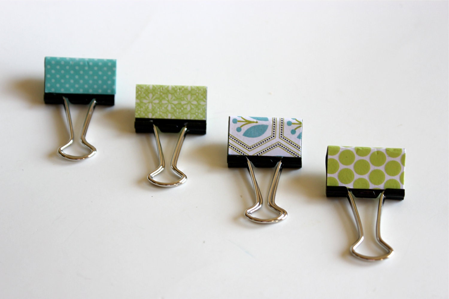 4 Turquise Tulips Organizer Binder Clips