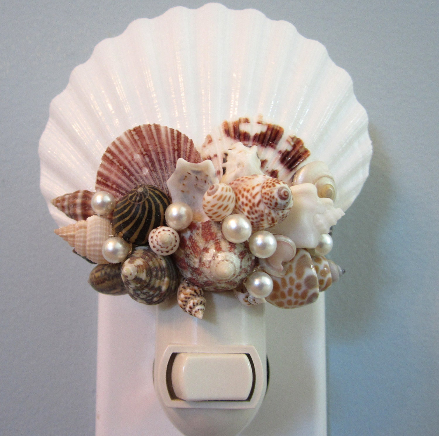 Beach Decor Seashell Night Light -  Nautical Decor Shell Nite Lite