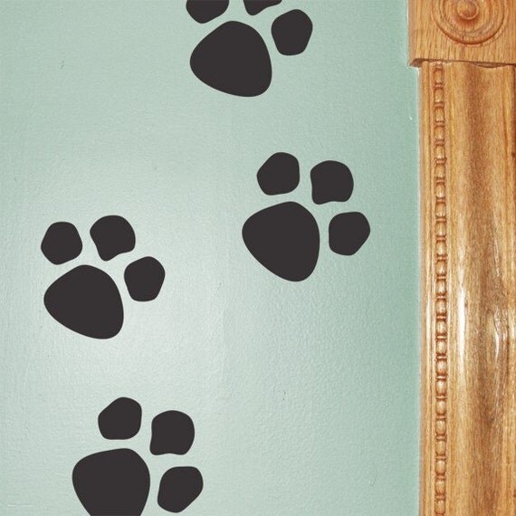 Items similar to Paw Prints Vinyl Wall Decal on Etsy