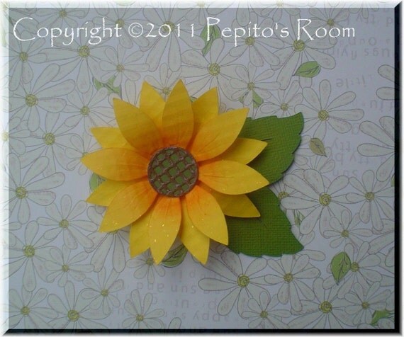 PRA Girasol (Sunflower) Accent SVG file - Scrapbooking, Card making, 3D Projects - PR Il_570xn