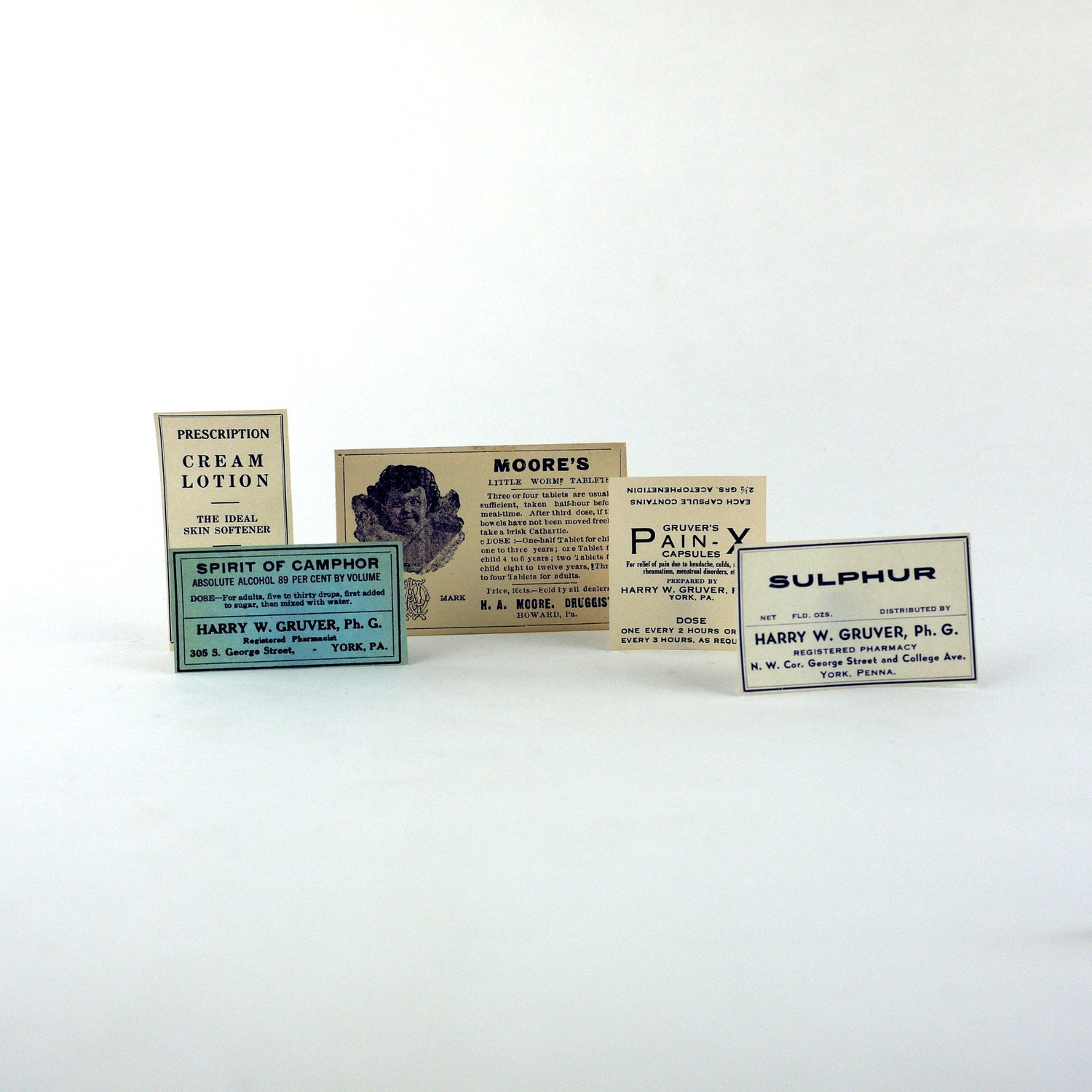 Apothecary Medicine Bottle Labels, Victorian Pharmacy Ephemera