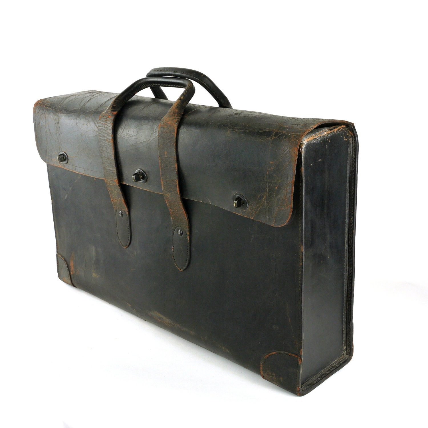 Vintage Leather Architect Artist Document Attache Bag