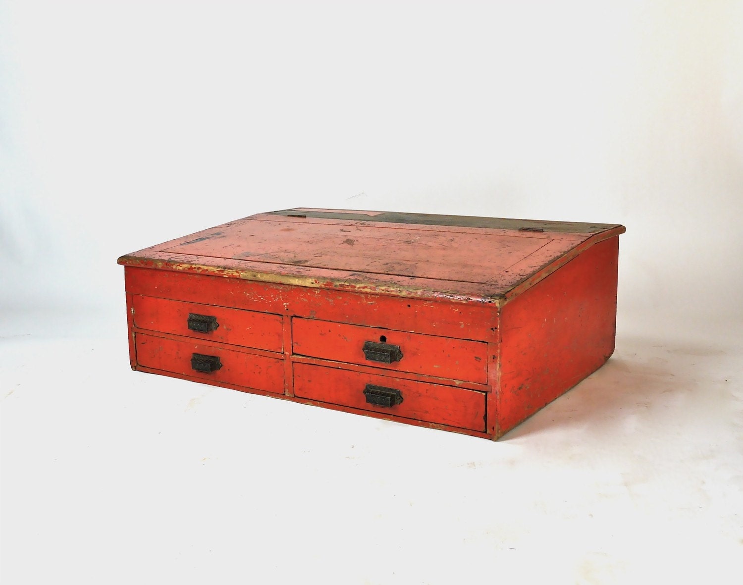 Antique Slantfront Desk Top, Schoolmaster's General Store Cabinet