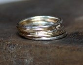 recycled silver and gold ring stackers- the stack