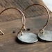 small oxidized recycled silver disk and gold earrings- the luna mini