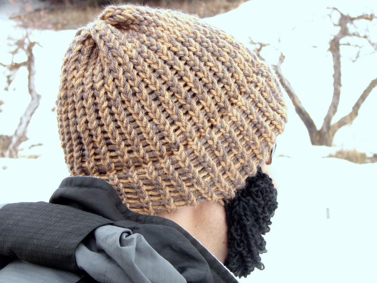 tan tweed bearded lumberjack hat