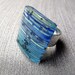 RESERVED for Lara Striped Handmade Fused Glass Fashion Ring