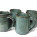 Set of 4 -16 oz Handmade Ceramic Mugs -- Slate Grey -- Hand crafted pottery for tea, cocoa or coffee