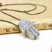 Hamsa hand necklace with evil eye for protection, hand of fatima