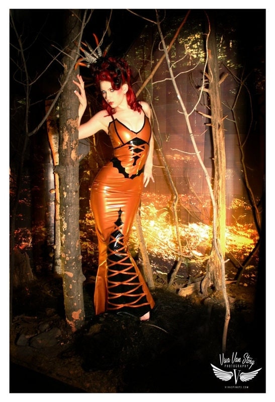 Metallic mermaid bottom  latex gown/ dress made to measure by Venus Prototype