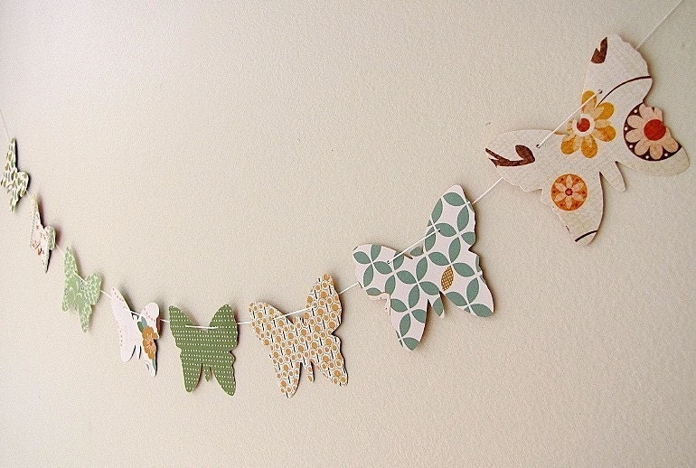 Green Butterfly Garland
