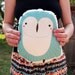 Blue Owl Pillow Nursery Decor, Home Decor handmade stuffed toy owl pillow owl plush