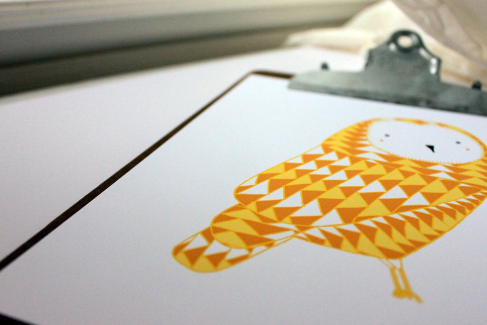 September Owl Illustration - Free US Shipping