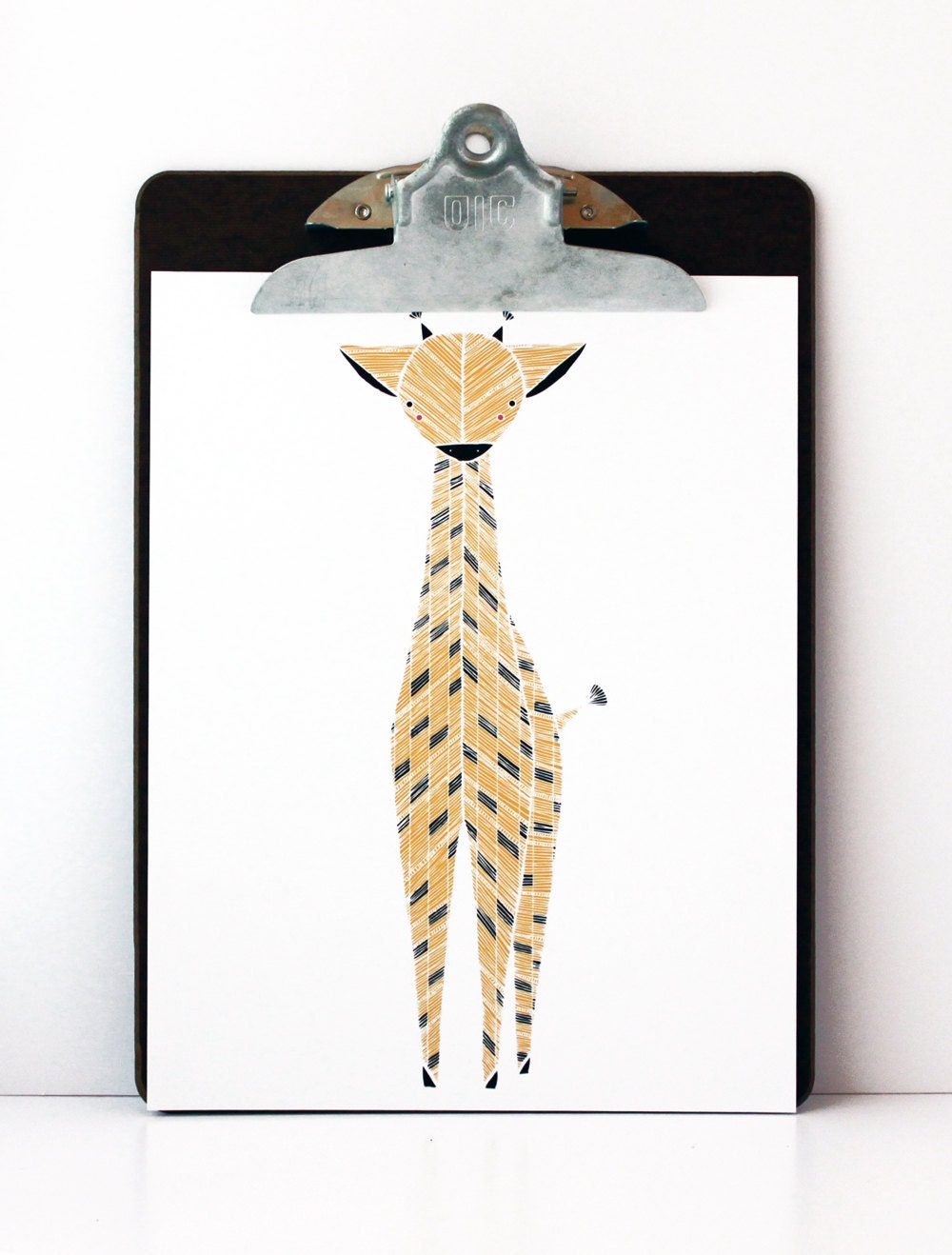 Gemma Giraffe Illustration - Safari Collection, Nursery Art, Kids Wall Art - Free US Shipping