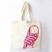 CLEARANCE: Owl Tote Bag - Screenprint Tote Bag Dark Pink
