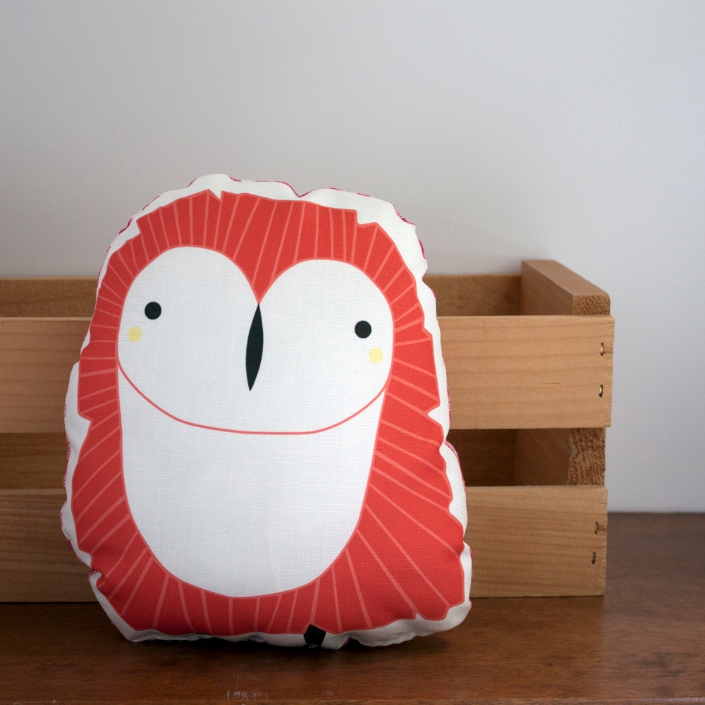 Owl Nursery Decor Photograph | Clearance Red Owl Pillow Nurs