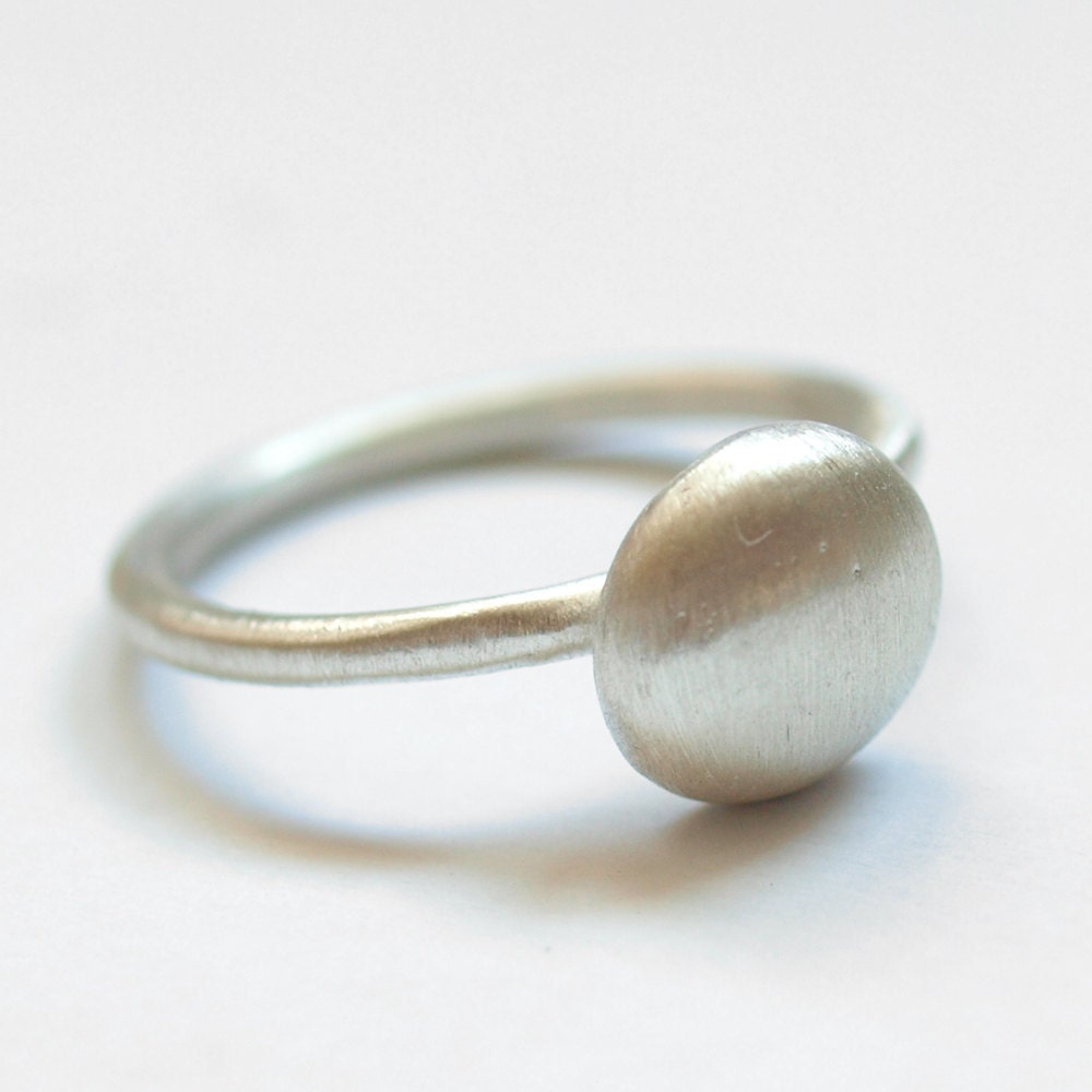 drop eco pebble sterling silver ring