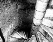 Ready To Ship Photograph Black and White Spiral Staircase - 8x12