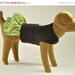 ON SALE Brown Dog Jacket Coat with embroidered flower on back and flowered skirt