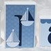 Nautical Baby Block Letters . Blue and White . Blake