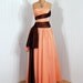 1950's Vintage Emma Domb Designer-Couture Iridescent Champagne-Peach and Copper-Bronze Ruched Strapless Rockabilly Princess Sculpted Side-Peplum Goddess Circle-Skirt Wedding Formal Evening Cocktail Party Dress Gown and Matching Shawl