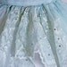 1950's Vintage Ethereal Baby-Blue and Crisp-White Ombre Heavily-Embroidered Rhinestone Silk-Organza Scalloped Low-Plunge Strapless Nipped-Waist Rockabilly Ballerina-Cupcake Princess Tiered-Ruffle Bombshell Circle-Skirt Wedding Cocktail Party Dress