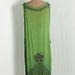 1920's Antique Vintage Sage-Green Beaded Silk-Chiffon French Designer-Couture Flapper Drop-Waist Goddess Art-Deco Shift Cocktail Party Dress