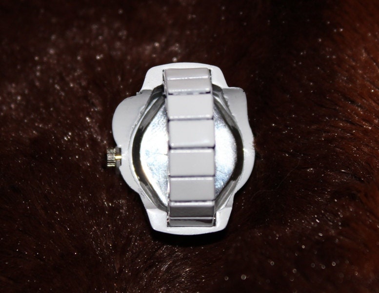 Cute Hello kitty ring watch with bow rhinestones