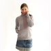 SAMPLE SALE Sweater sporty autumn winter fashion with cowl neck in grey and red fleece sweatshirt jersey LAST one