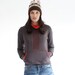 SAMPLE SALE Sweater sporty autumn winter fashion in dark brown and red fleece sweatshirt jersey LAST one