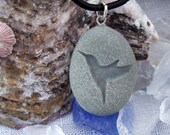 Hummingbird seeker of the good things in life - Martha's Vineyard Beach Stone Pendant