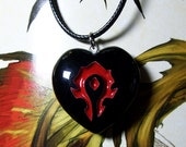 Have a Heart for the HORDE World of Warcraft inspired REAL STONE pendant with chain or cord