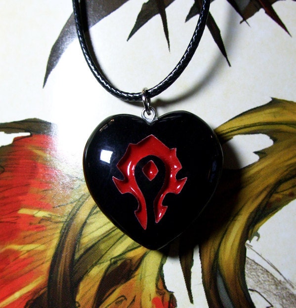 Have a Heart for the HORDE World of Warcraft inspired REAL STONE pendant with chain or cord