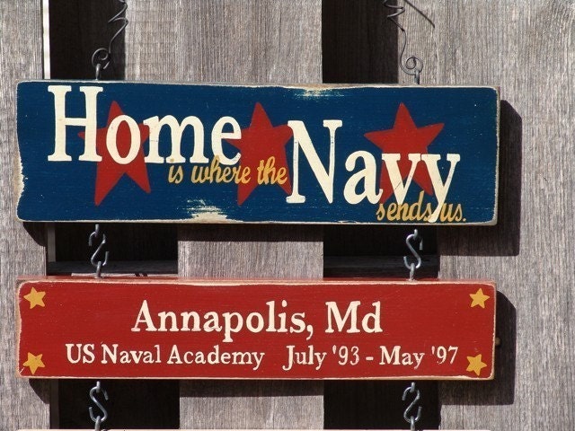 Home is Where the Military Sends Us - Sign With 2 lines of Text