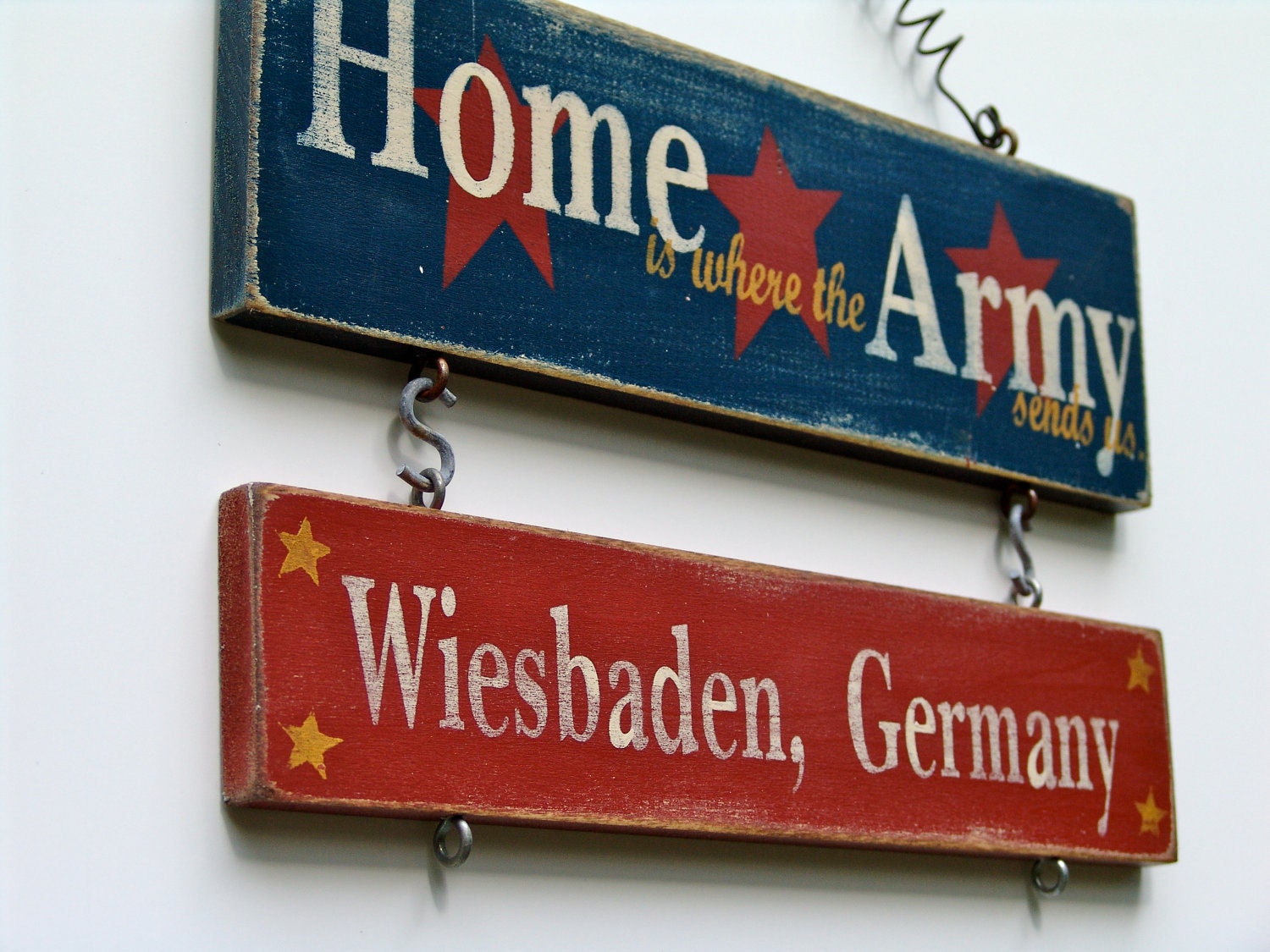 1 Duty Station - Home is Where the Military Sends Us - Hand Painted - Custom Sign