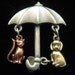 Vintage Raining Cats and Dogs With Umbrella Pin