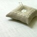 linen and lace - embroidered pincushion