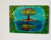 Fridge Magnet - Rainbow Tree Reflection ACEO ATC Size