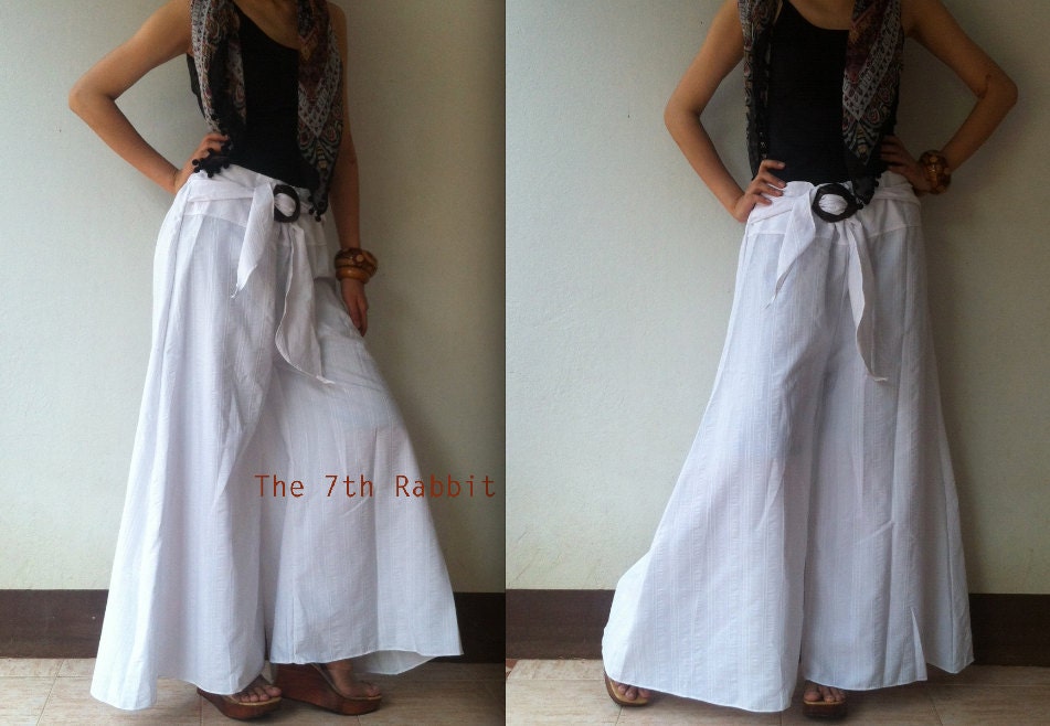 Breezy.. stripe wide leg pant in white